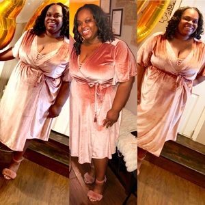 Blush Velvet Dress